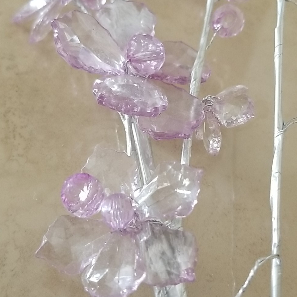 Lavender Glass Flower Strand